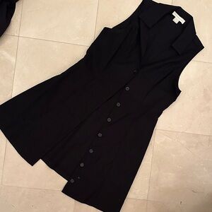 Elegant Black Linen Sleeveless Dress